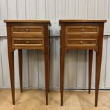 Pair of walnut bedside tables