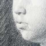 Drawing of the bust of a young man by Andrea Della Robbia