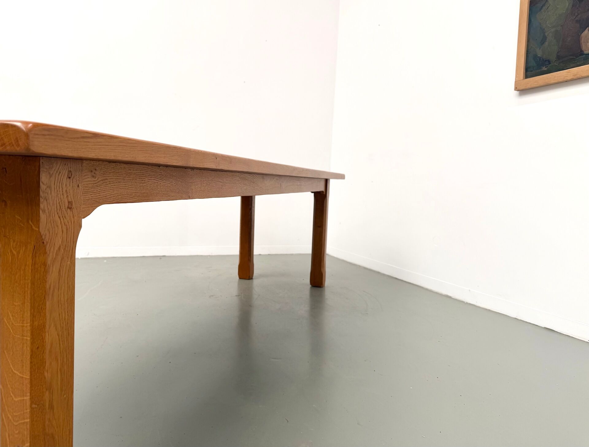 XL brutalist dining table in solid oak