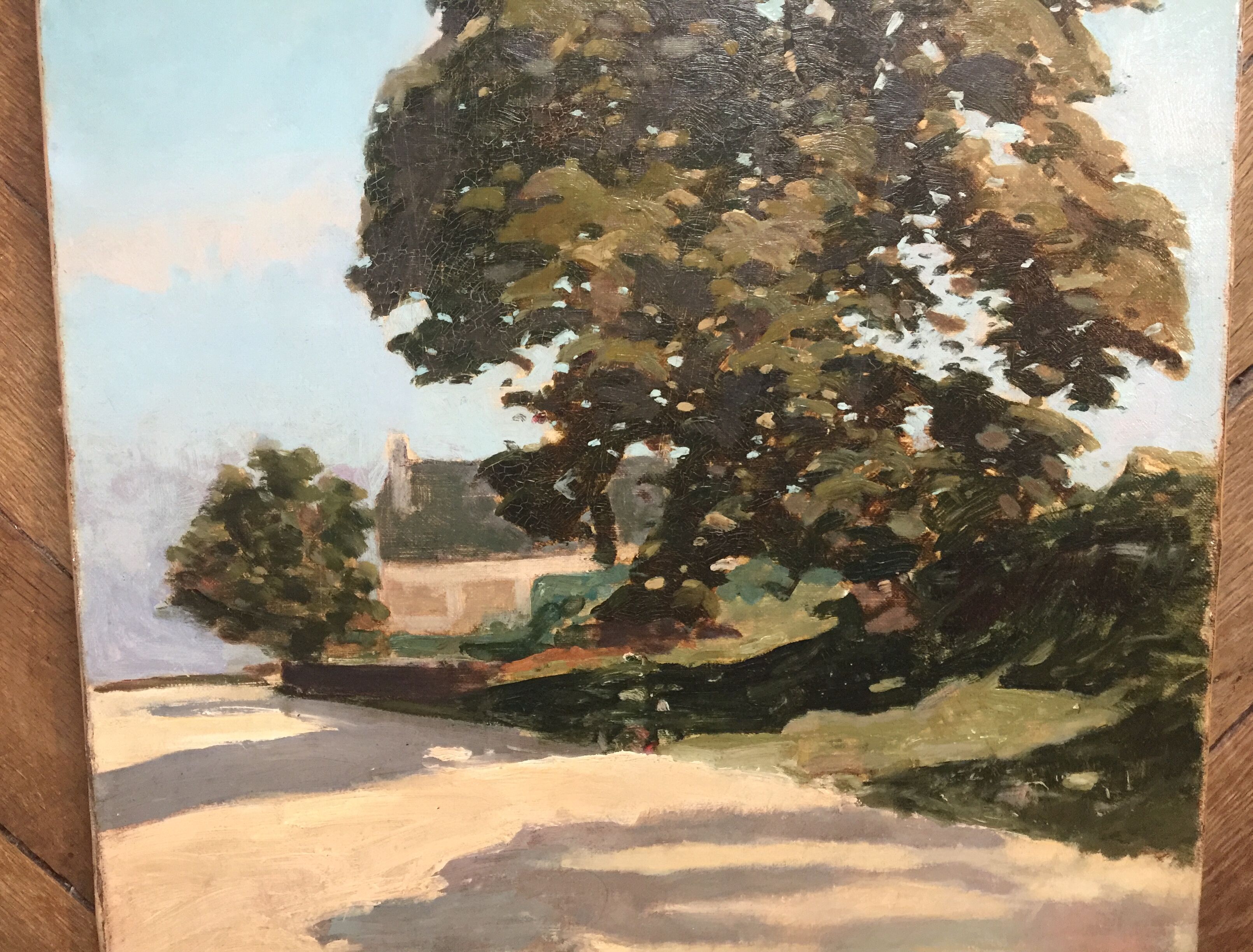Oil on canvas "The Tree and the Longère"