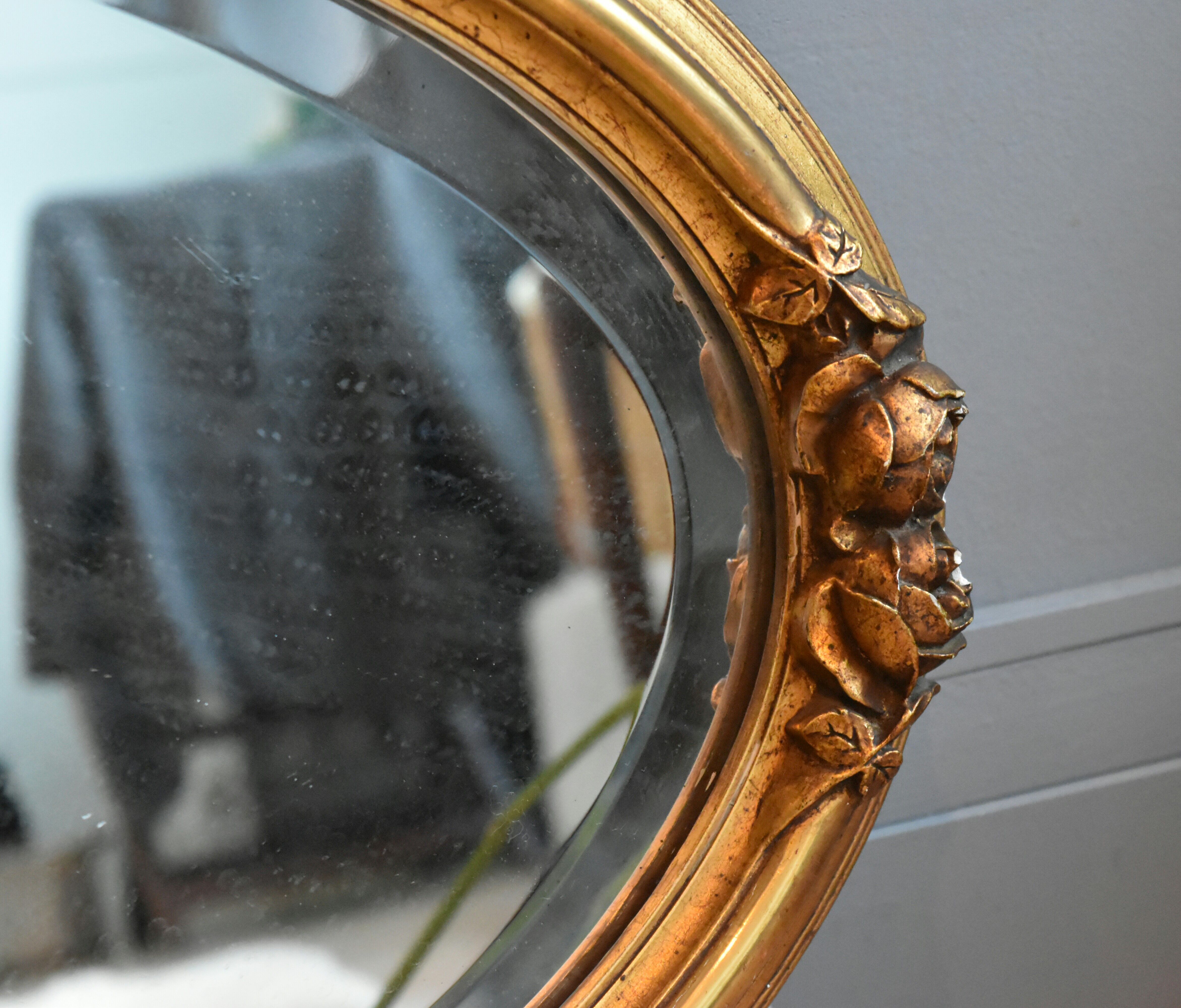 Beveled oval mirror 19th century 75x45cm