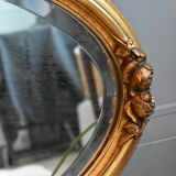 Miroir ovale  XIXe siècle 75x45cm