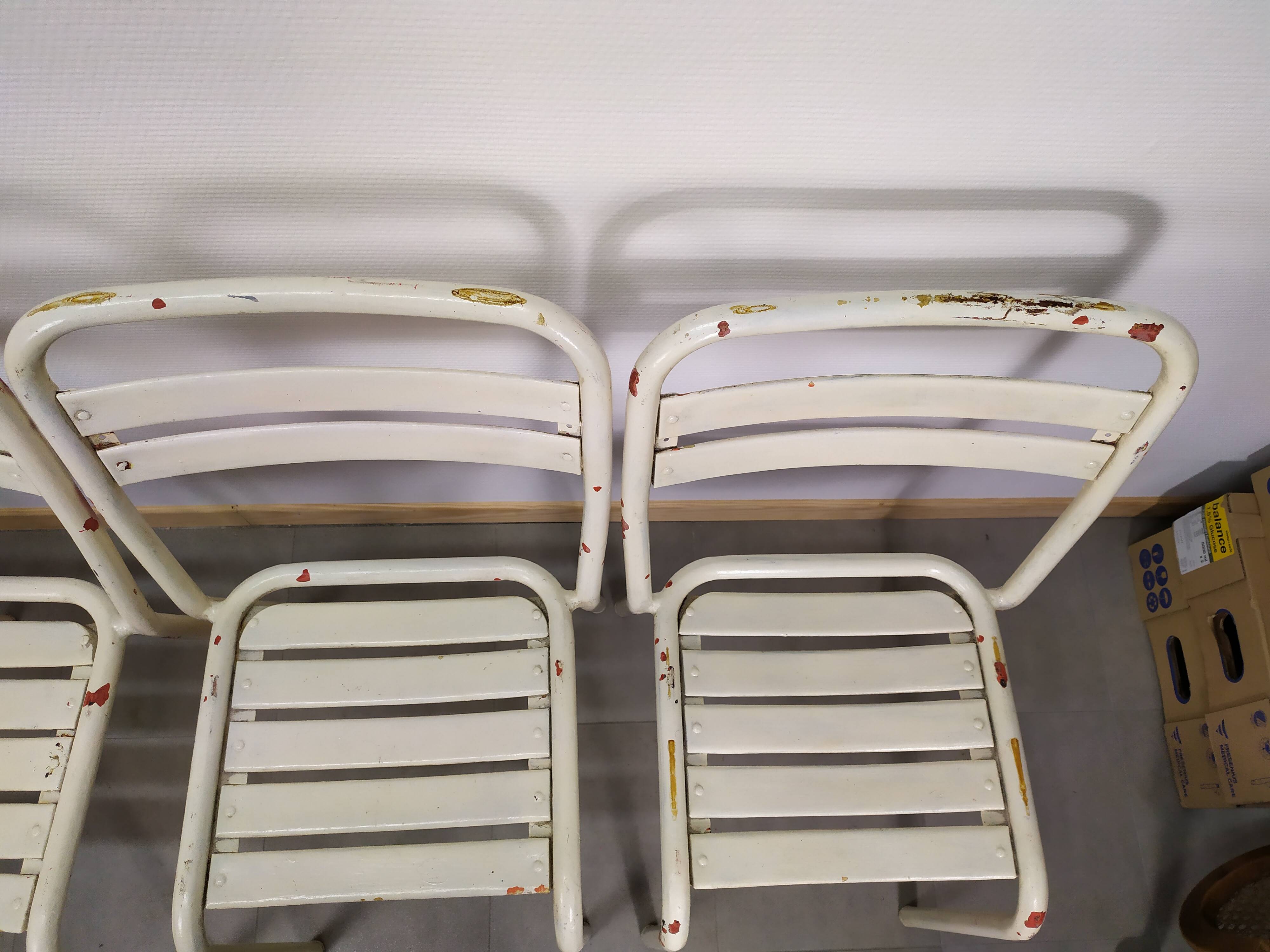 Lot of 4 chairs Tolix T2 by Xavier Pauchard 1950