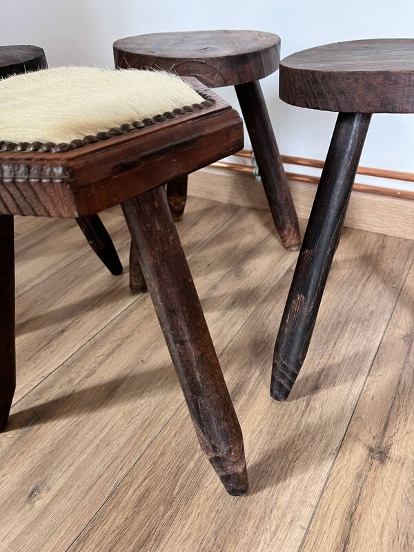 Ensemble de 4 tabourets dépareillés