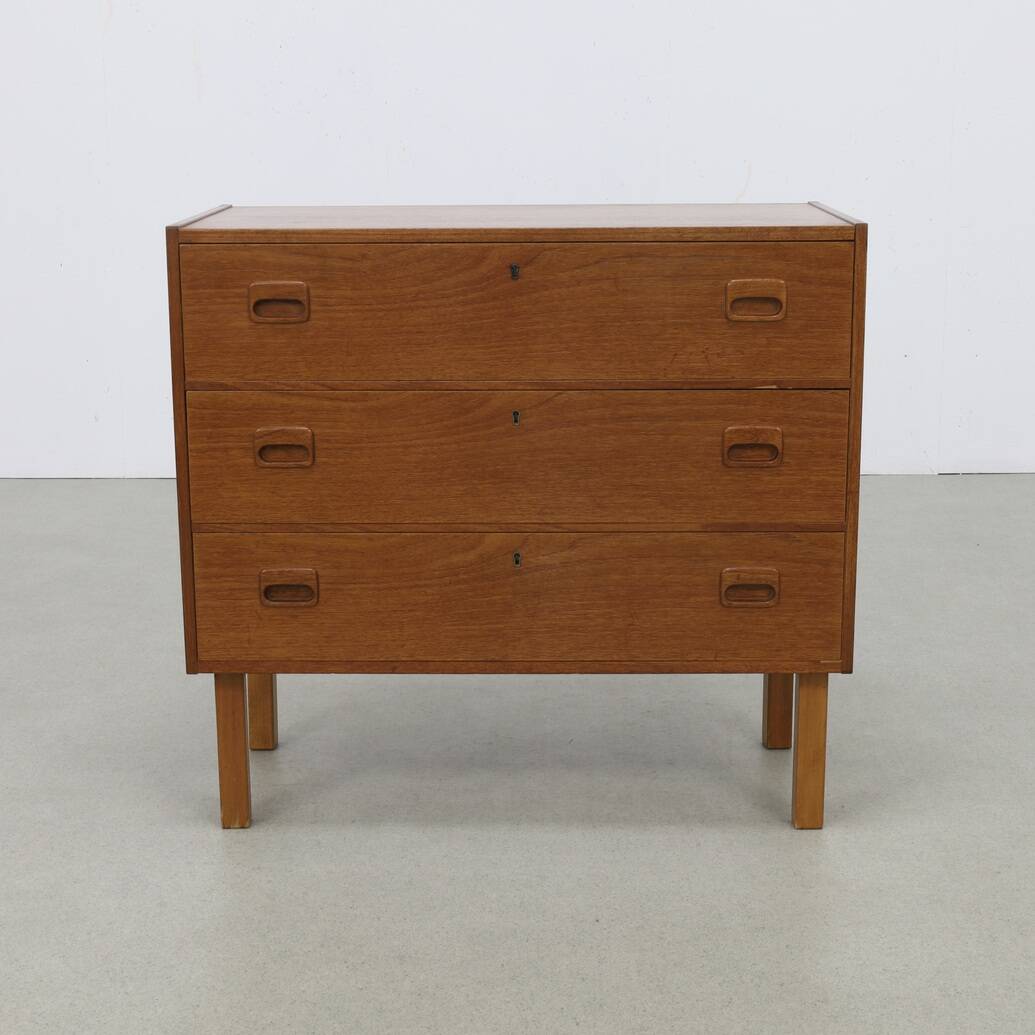 Commode à tiroirs vintage en teck, années 1960