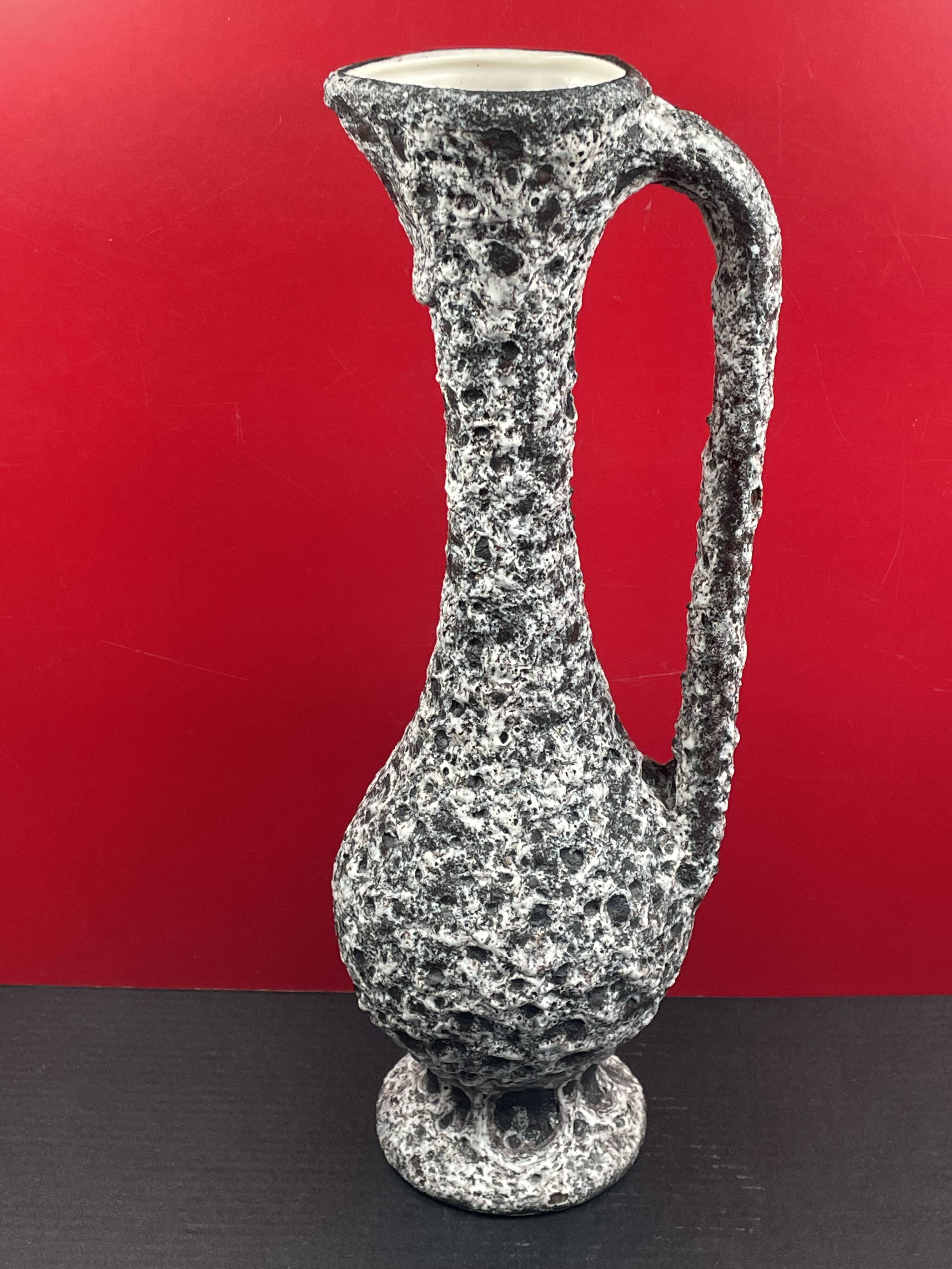 Large ceramic jar Fat Lava Vallauris 60s/70s - H: 45 cm