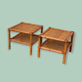 Vintage rattan side table 1960