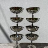 8 silver-plated metal cups 1970