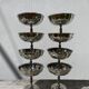 8 coupes en métal argenté 1970