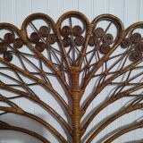 Vintage rattan “Peacock” headboard