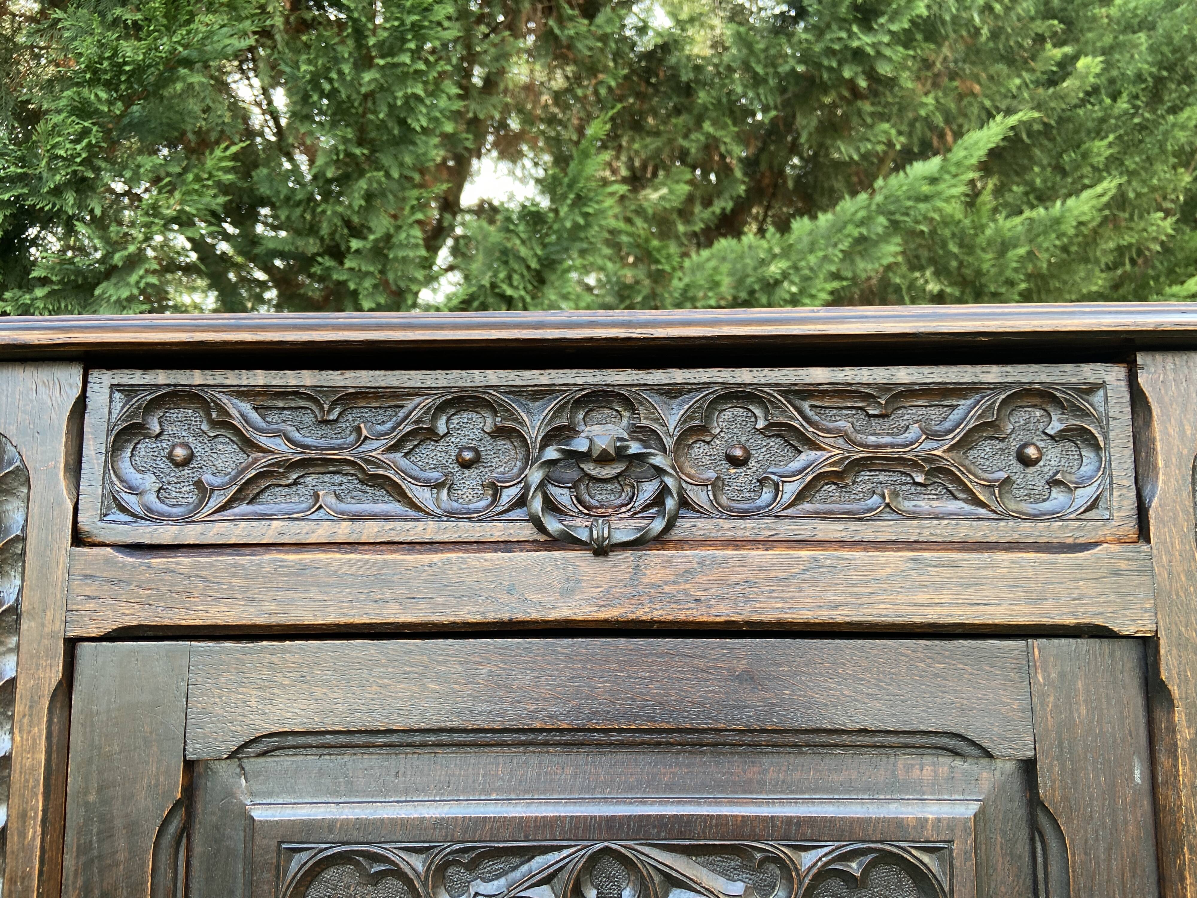 Neo Gothic oak cabinet