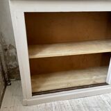 Library showcase ivory white sliding doors