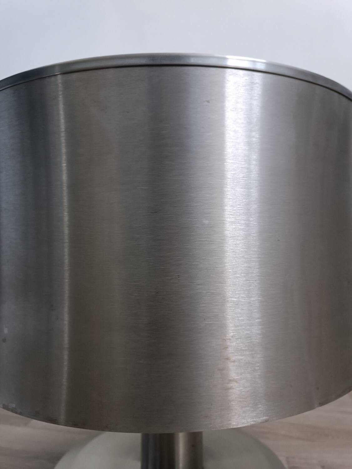 Large brushed metal plant pot holder 1970