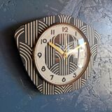 Vintage clock silent wall clock trapeze "Golden Black"