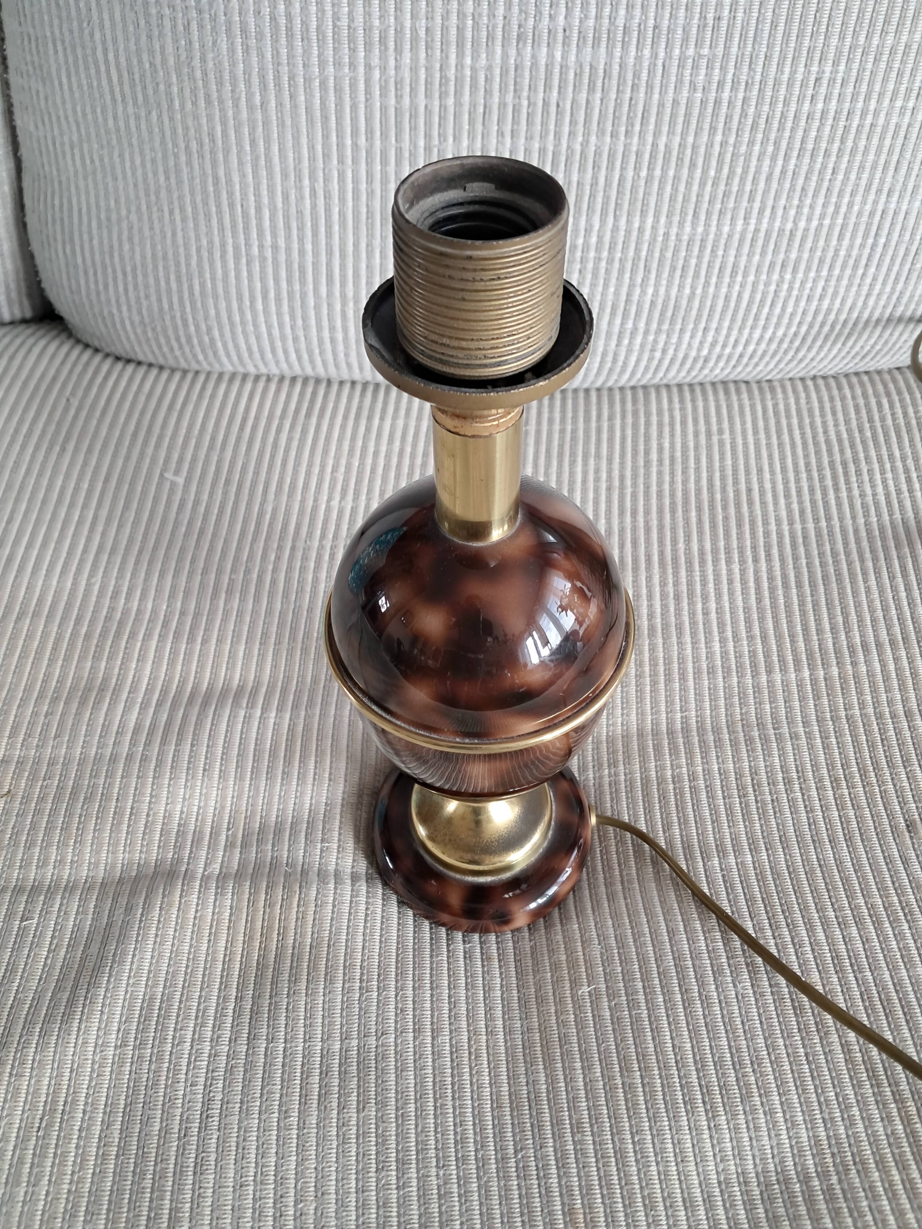 Vintage metal and brass lamp base