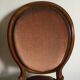 Paire de chaises médaillon style Louis Philippe en velours rose