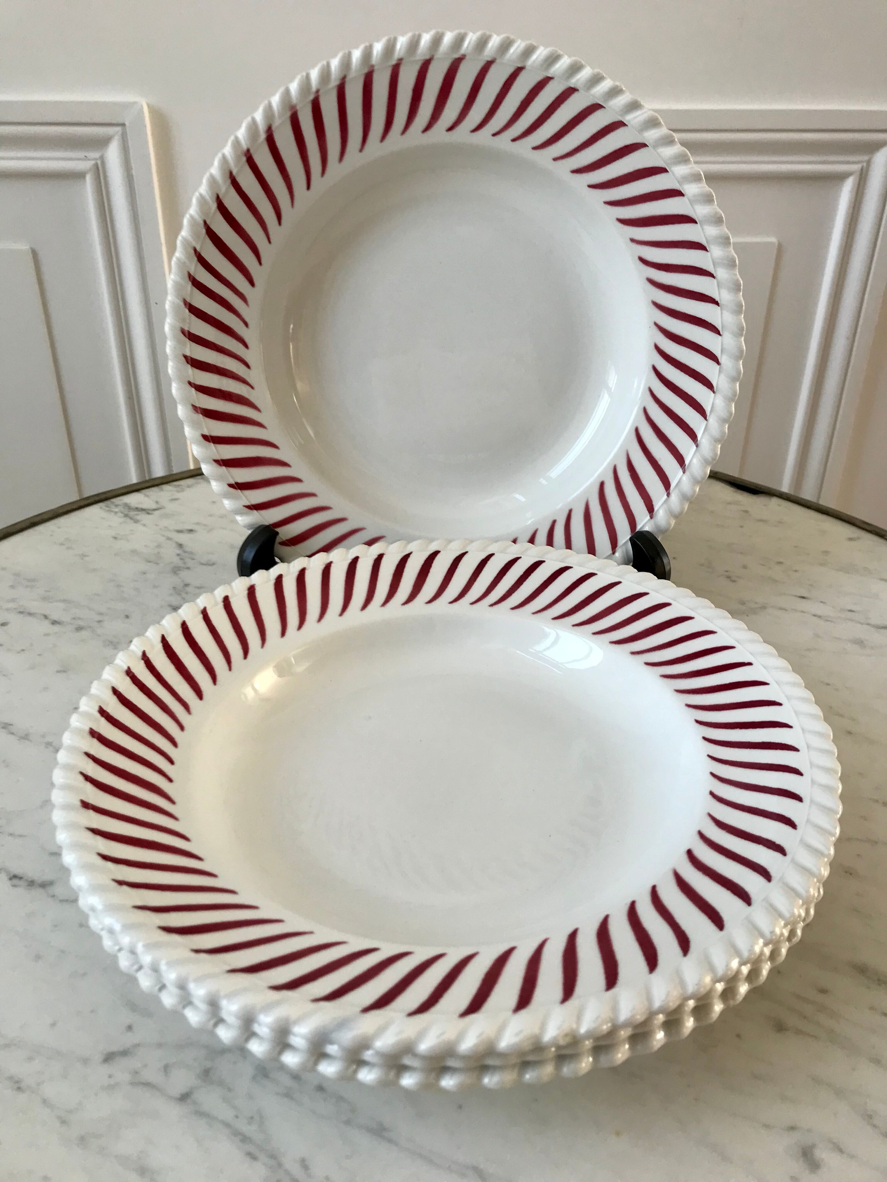 Set of 4 hollow plates Badonviller years 30-40