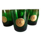 Lot de 7 verres verts italiens de byrrh