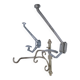 Three brass, chrome, aluminum hooks, early 20th century