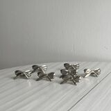 6 silver metal napkin rings