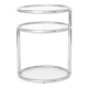 Table d'appoint vintage en chrome et verre, Allemagne années 1970, style mid-century moderne ronde.