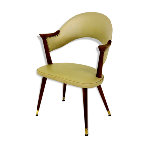 Fauteuil vintage simili-cuir,