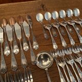 Silver-plated metal cutlery in Louis XV style
