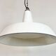 Industrial White Enamel Factory Pendant Lamp from Benjamin USA, 1960s