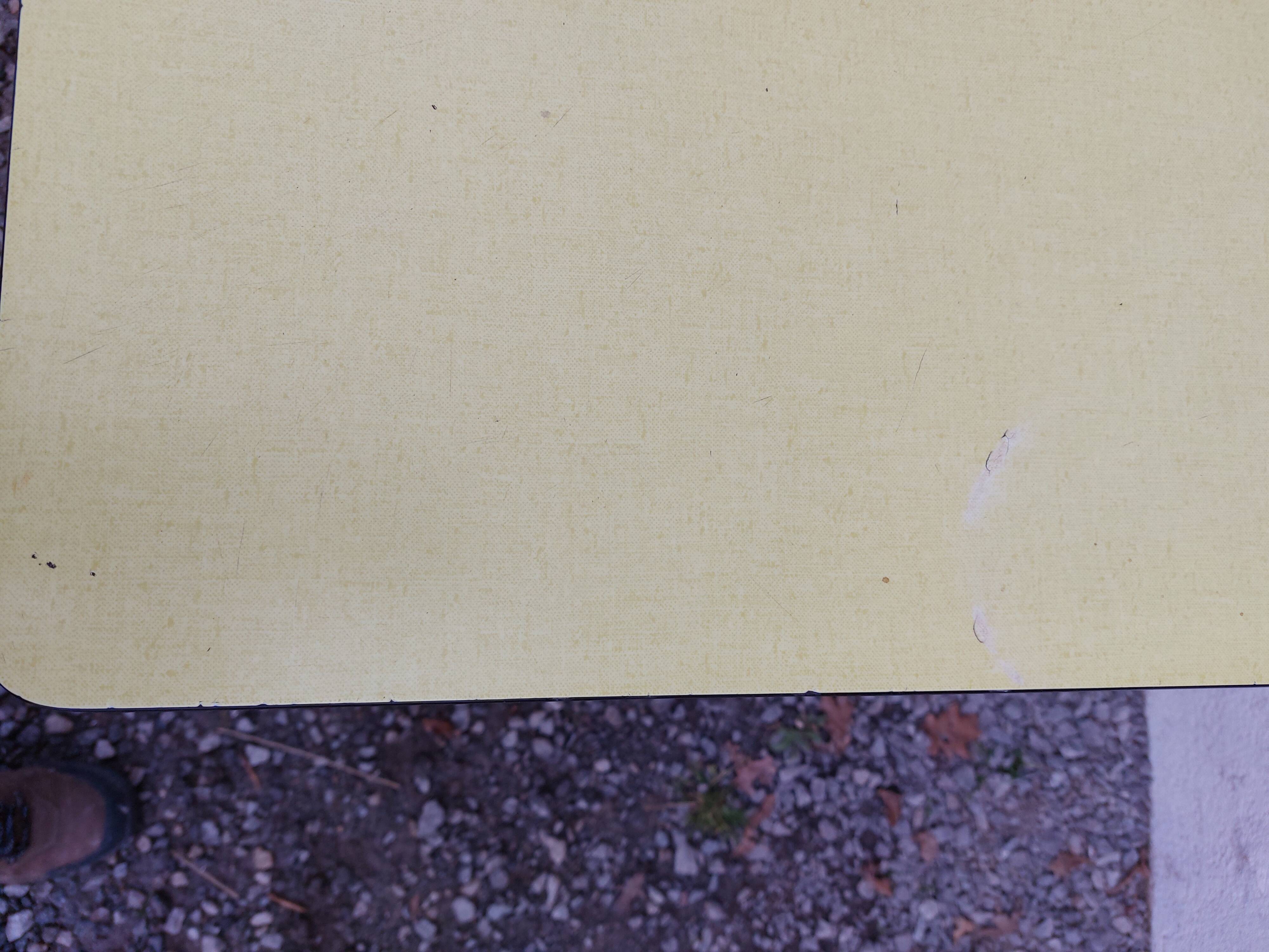 Yellow formica table