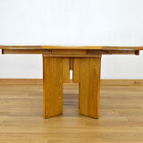 Vintage elm dining table Maison Regain, 1980