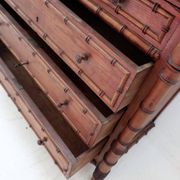 Commode en faux bambou et plateau marbre - Fin du XIXe siècle