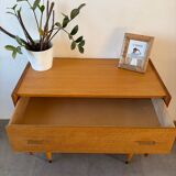 Vintage oak chest of drawers from the 1960s.