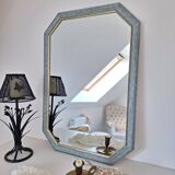 Vintage blue octagon mirror