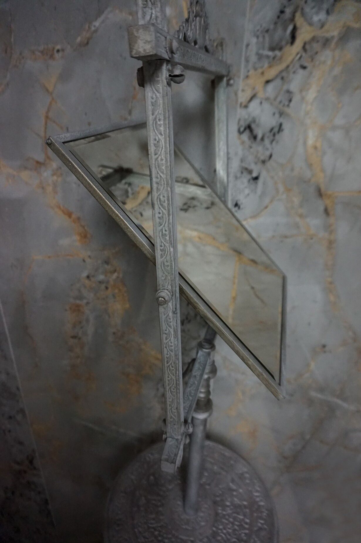 French cast iron adjustable shaving stand