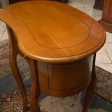 End of sofa side table bedside shape kidney walnut blond style Transition