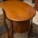 End of sofa side table bedside shape kidney walnut blond style Transition