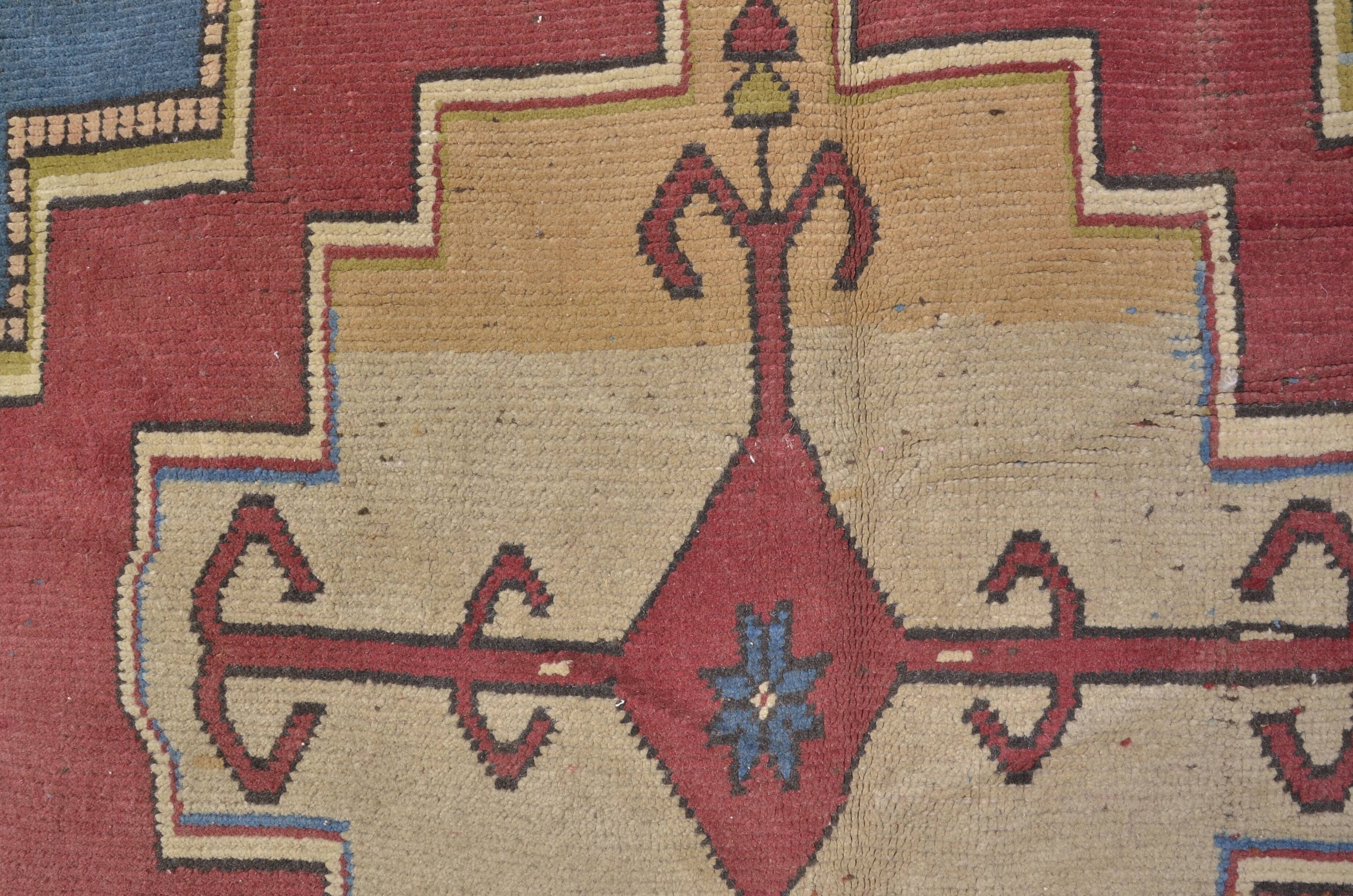 Oversize Handknotted Geometric Vintage Rug sku 1905