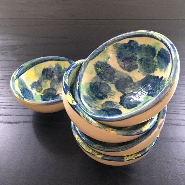 Set of 5 hand-painted cups