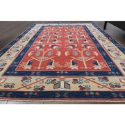 Vintage Turkish Oushak Handmade Wool Cotton Red Area Rug 130x190