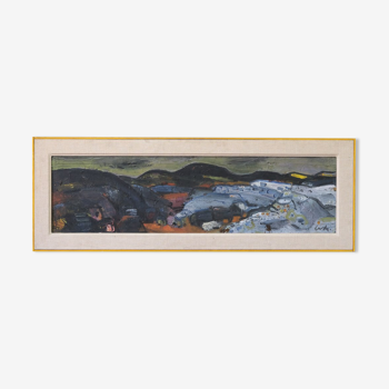 Gerhard Lundberg 1905-1980 peinture moderne suédoise, 1972, huile sur panneau, encadré