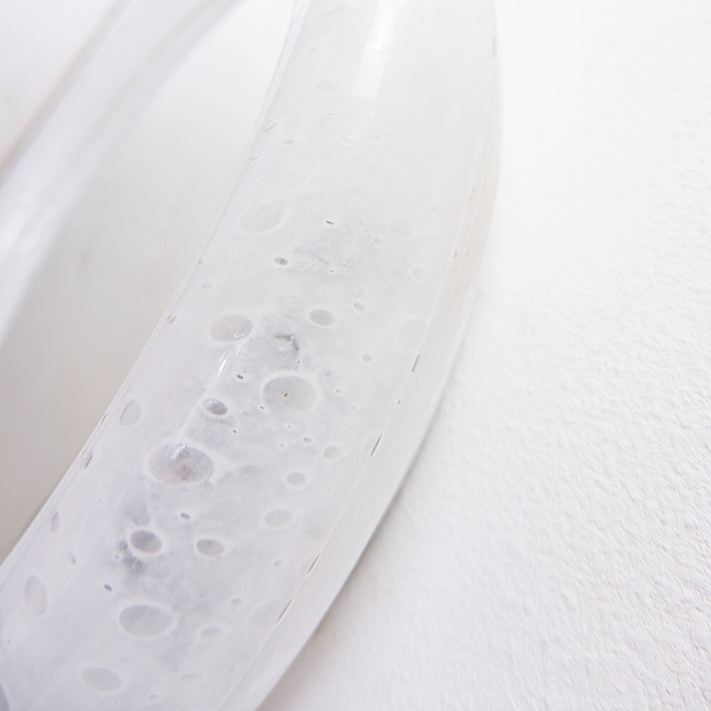 Vintage illuminated mirror in bubbled glass by Limburg - 1970s