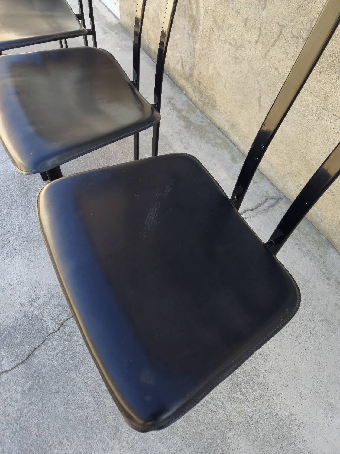 Set of 4 chairs Design Italy signed Cattelan 1980 vintage