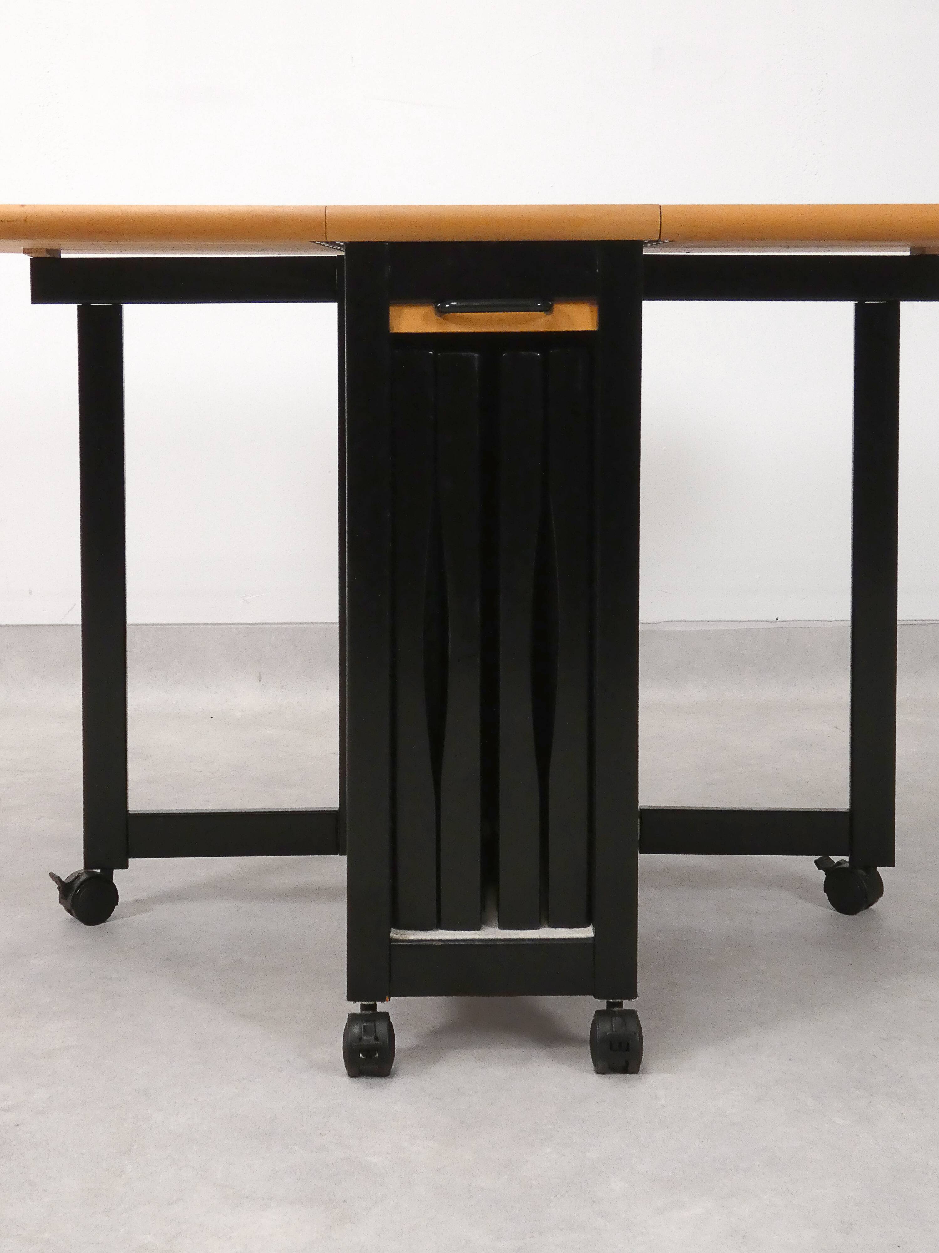 4 Trieste folding chairs with storrage table - Aldo Jacober for A. Bazzani