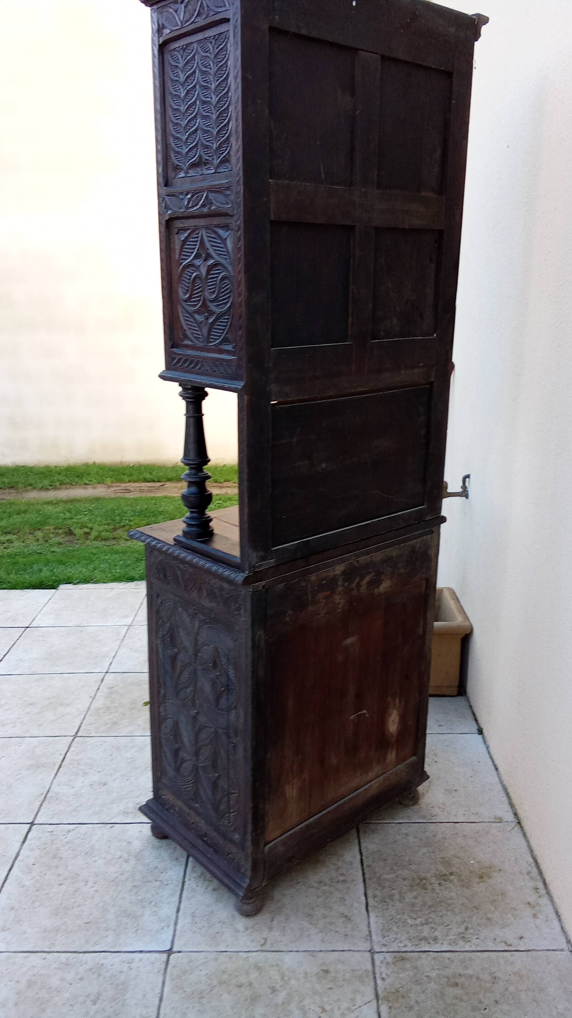 Old carved solid wood dresser