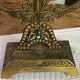 Seven-branched candelabrum, Judeo-Christian, brass and enamel