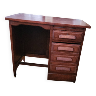 Bureau d'écolier vintage bois acajou