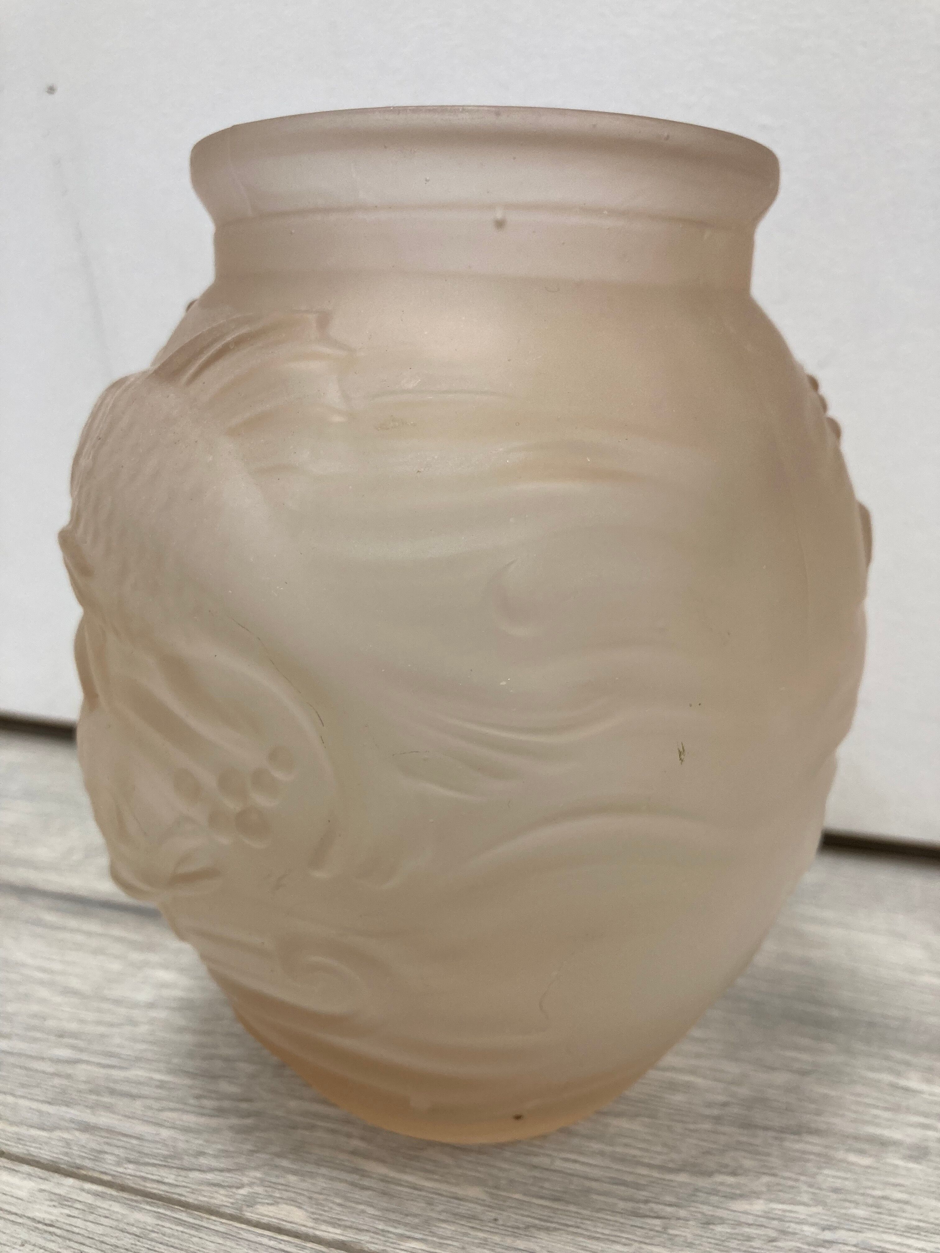 Vintage fish glass vase