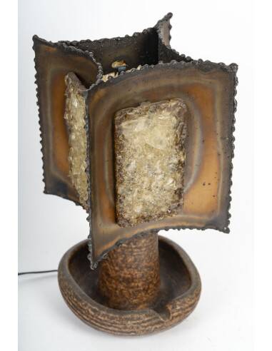 Accolay ceramic and metal table lamp, 20th century.
