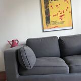 2 seater gray fabric sofa