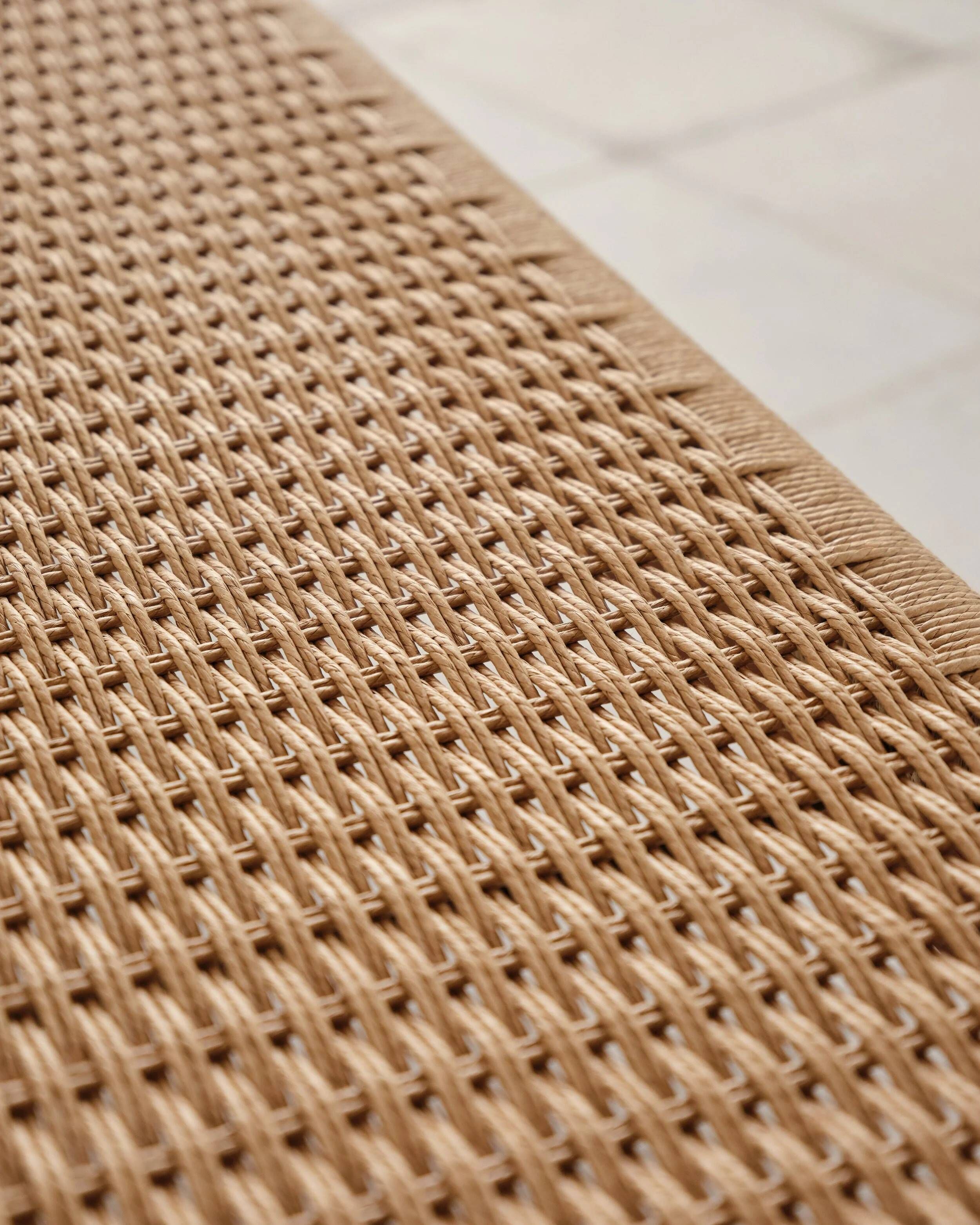 Large teak and rope bench by Niels O. Møller, Denmark, 1960s.